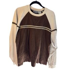 Vintage Y2K Banana Jack Men’s L long sleeve Crewneck shirt brown striped Cotton